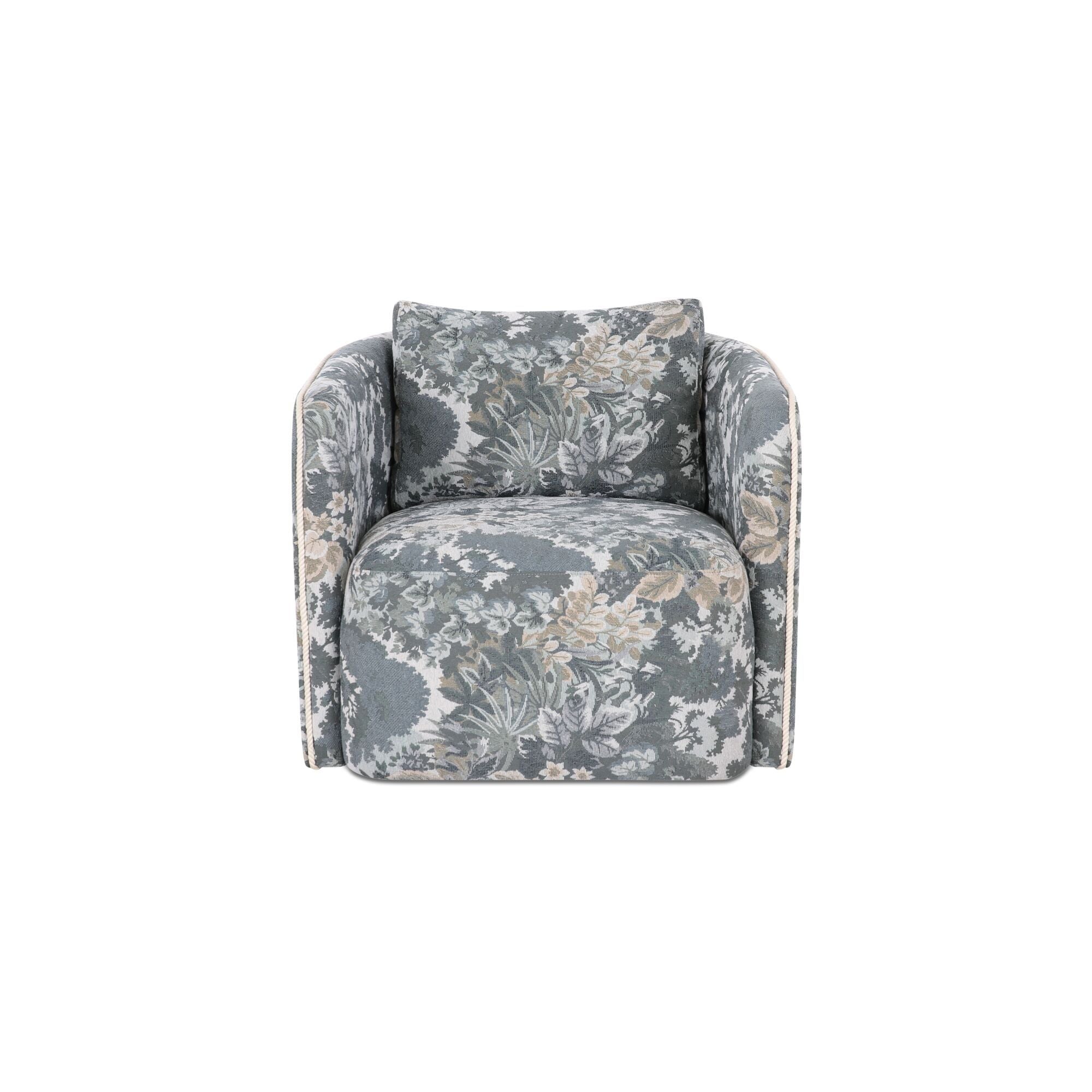 Cecil - Accent Chair Tapestry - Blue / Gray