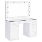 Fern - 7 Drawer Vanity Set With Mirror And Globe Lights