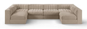 Rummi - Armless Velvet Performance Fabric Upholstered 6 Piece Modular Sectional