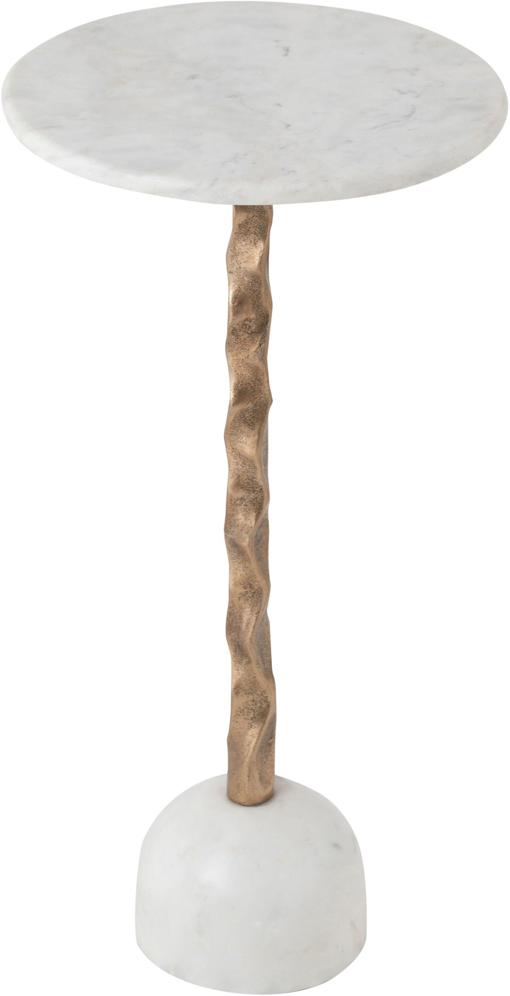 Helix - Genuine Marble Top And Aluminum Base End / Side Table