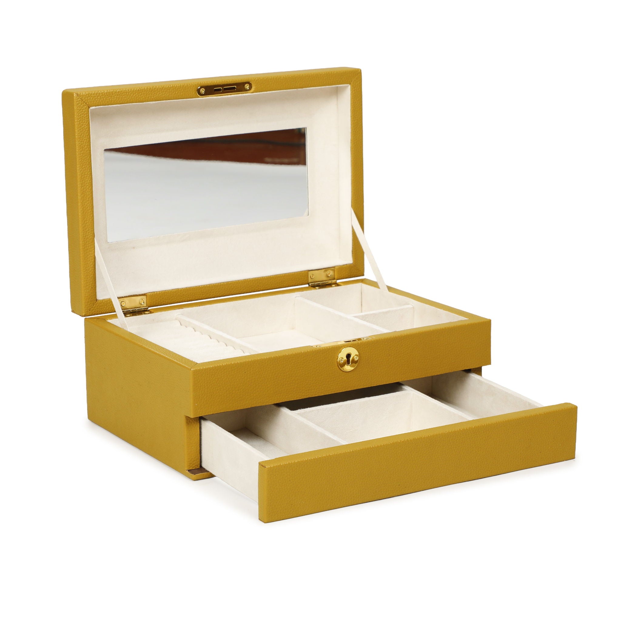 Knox - Vegan Leather Contract-Grade Jewelry Box - Mustard Yellow