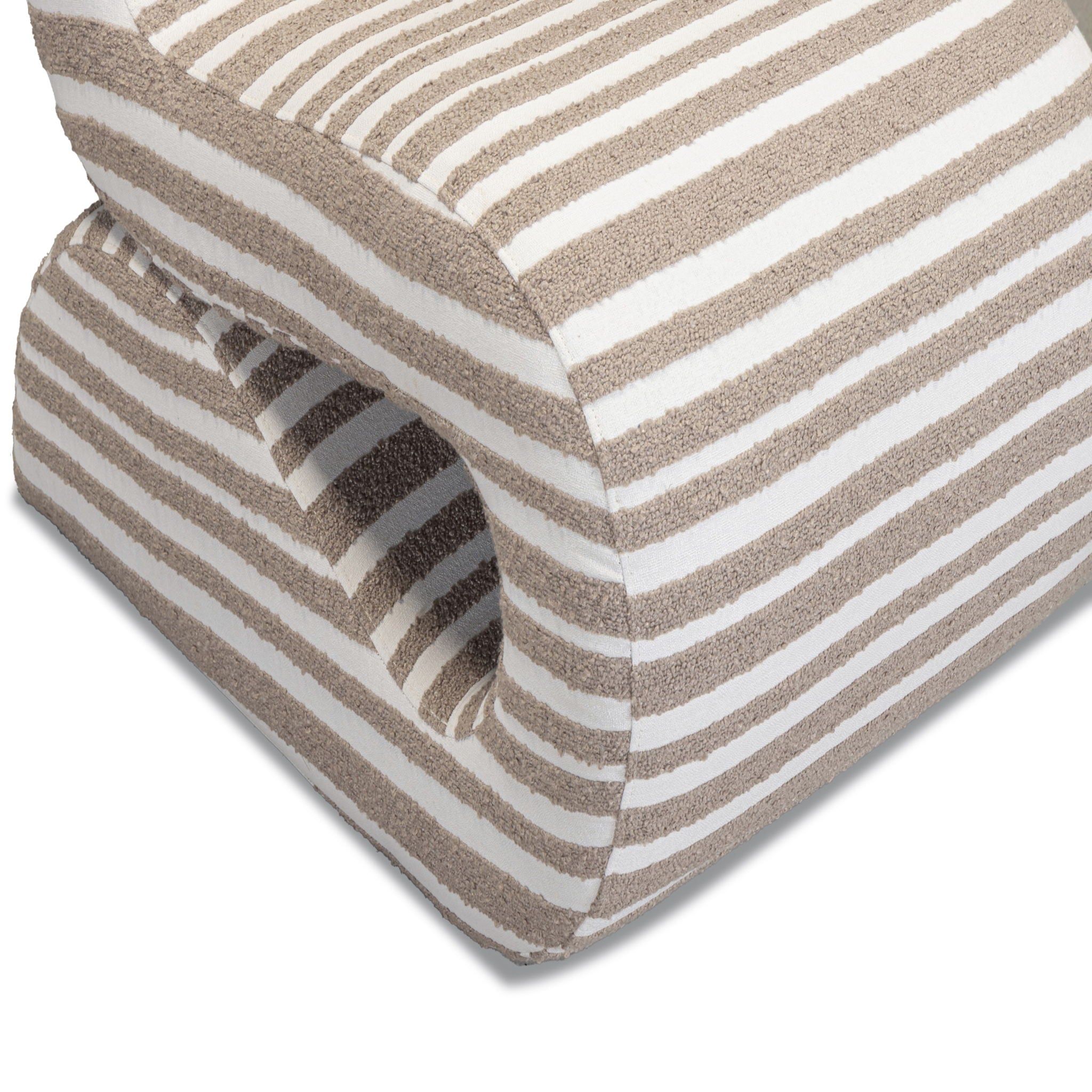 Senna - Jacquard Organic Stripes Accent Chair - Taupe