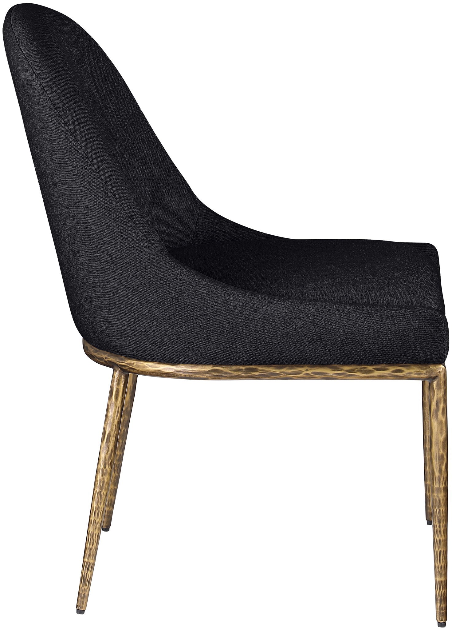 Ferro - Upholstered Dining Side Chair With Brushed Gold Legs