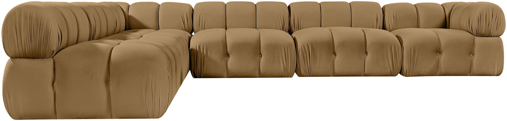 Orin - Velvet 6 Piece Modular L-Shaped Sectional