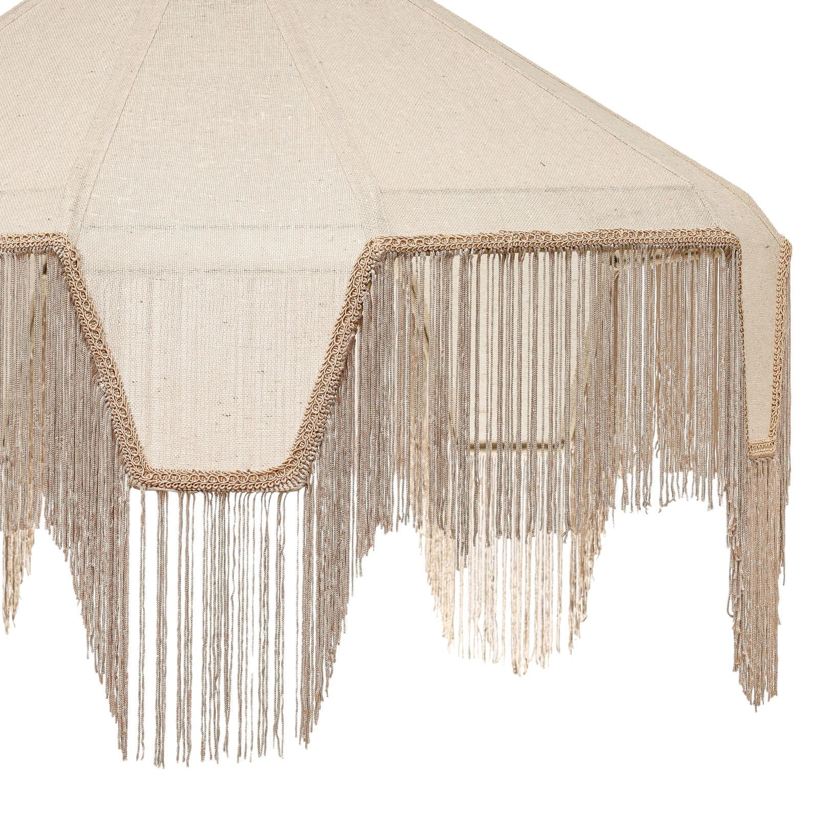 Buchanan - Fabric Fringed Angled Pendant Light - Natural