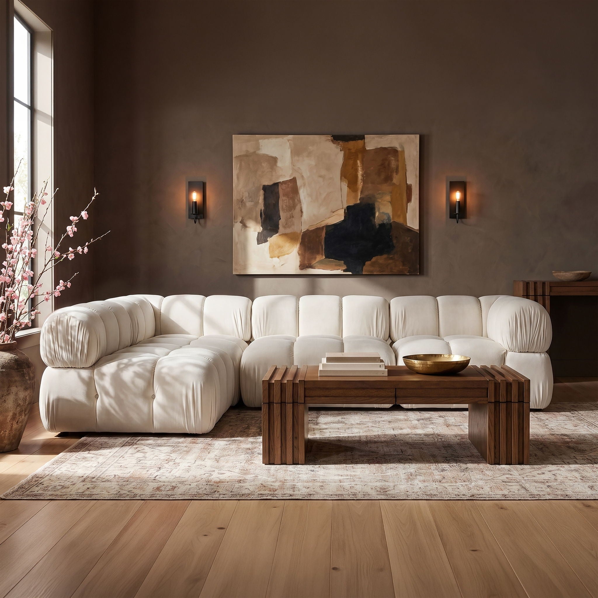 Orin - Fabric Velvet 4 Piece Modular Sectional