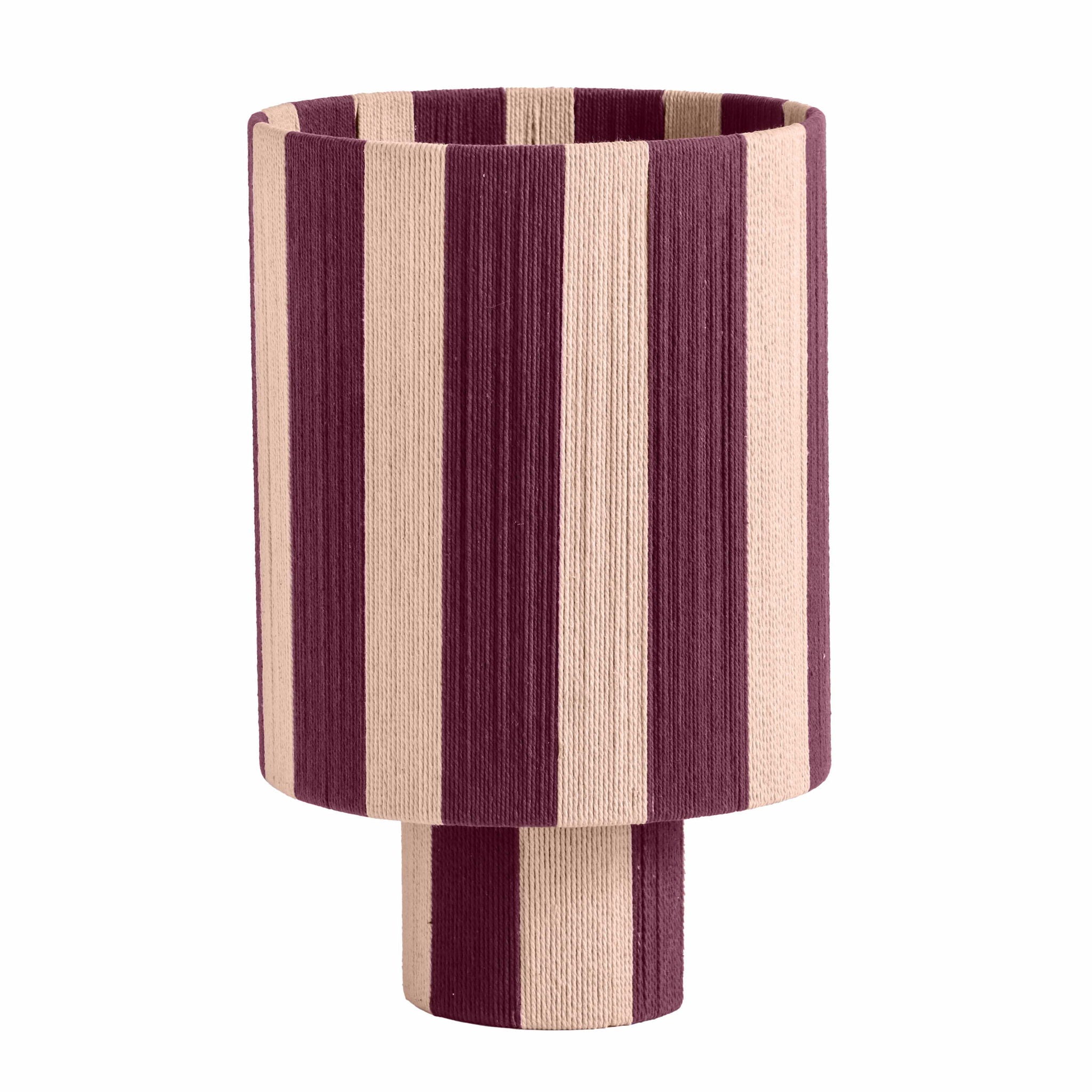 Guinevere - Striped Cotton Table Lamp - Purple And Pink