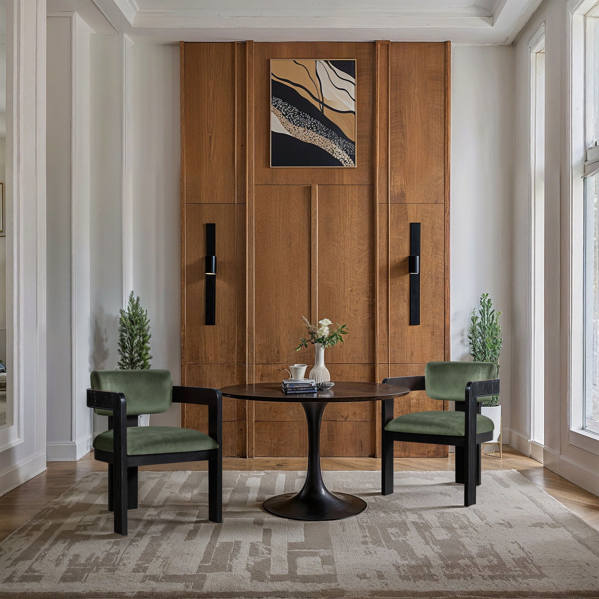 Sacha - Velvet Dining Chair With Black Base (Set of 2)
