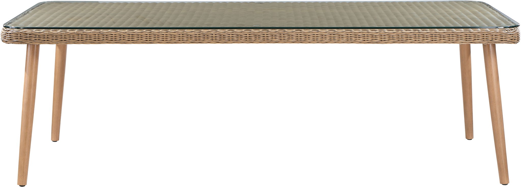 Seacrest - Tempered Glass Top And Wicker Outdoor Patio Dining Table