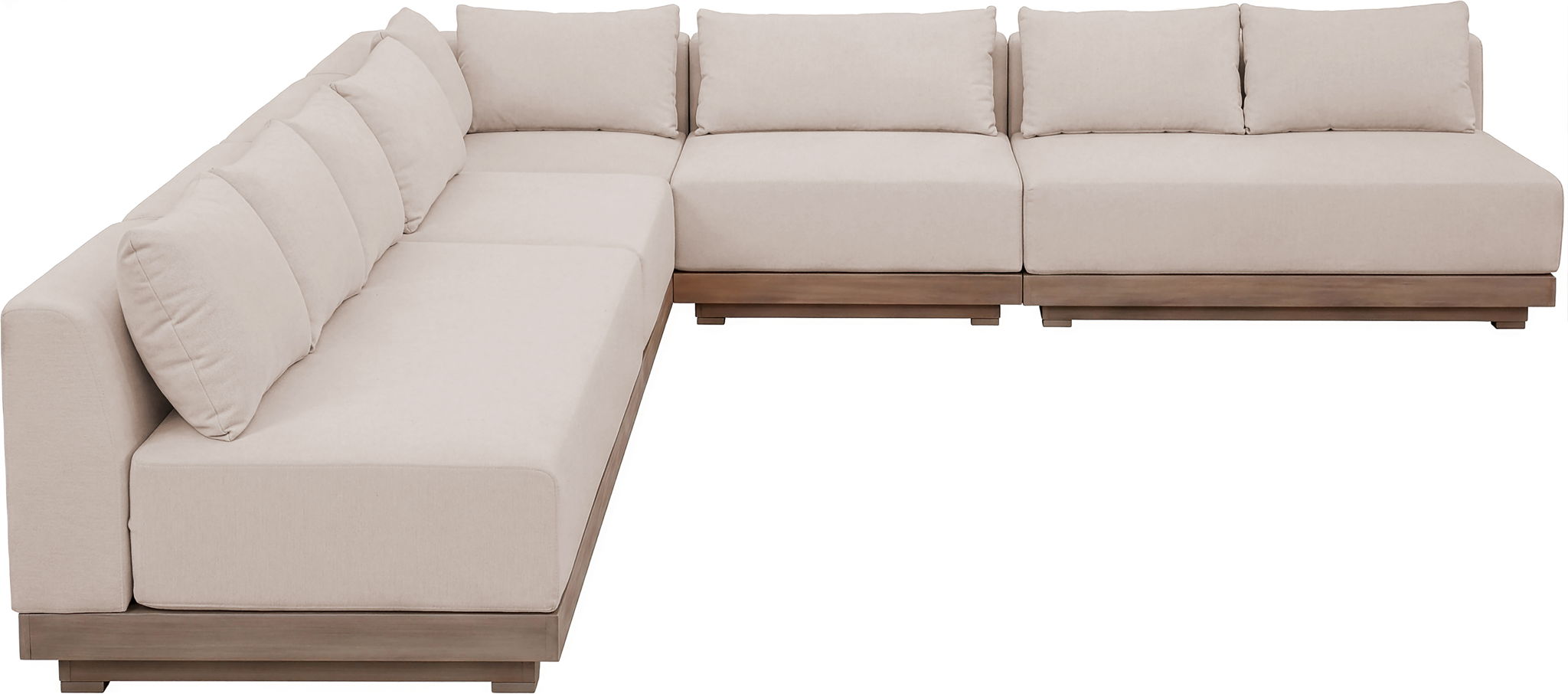 Solace - Olefin 5 Piece Outdoor Patio Modular Sectional