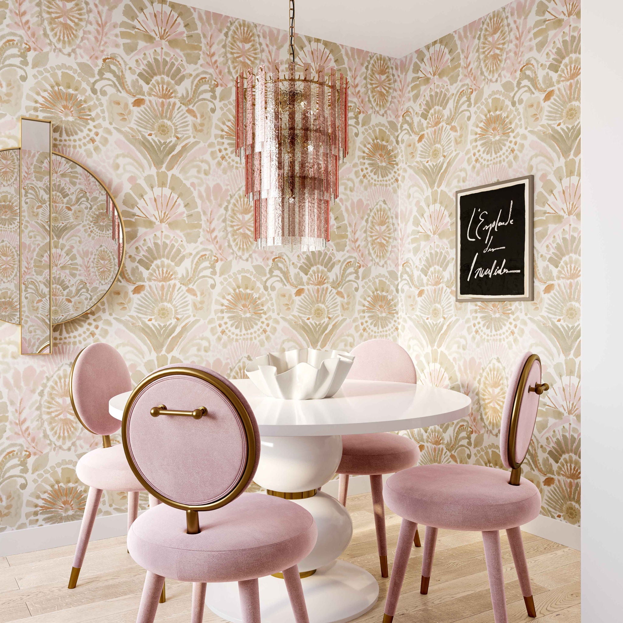 Hampshire - 3-Tier Chandelier - Pink
