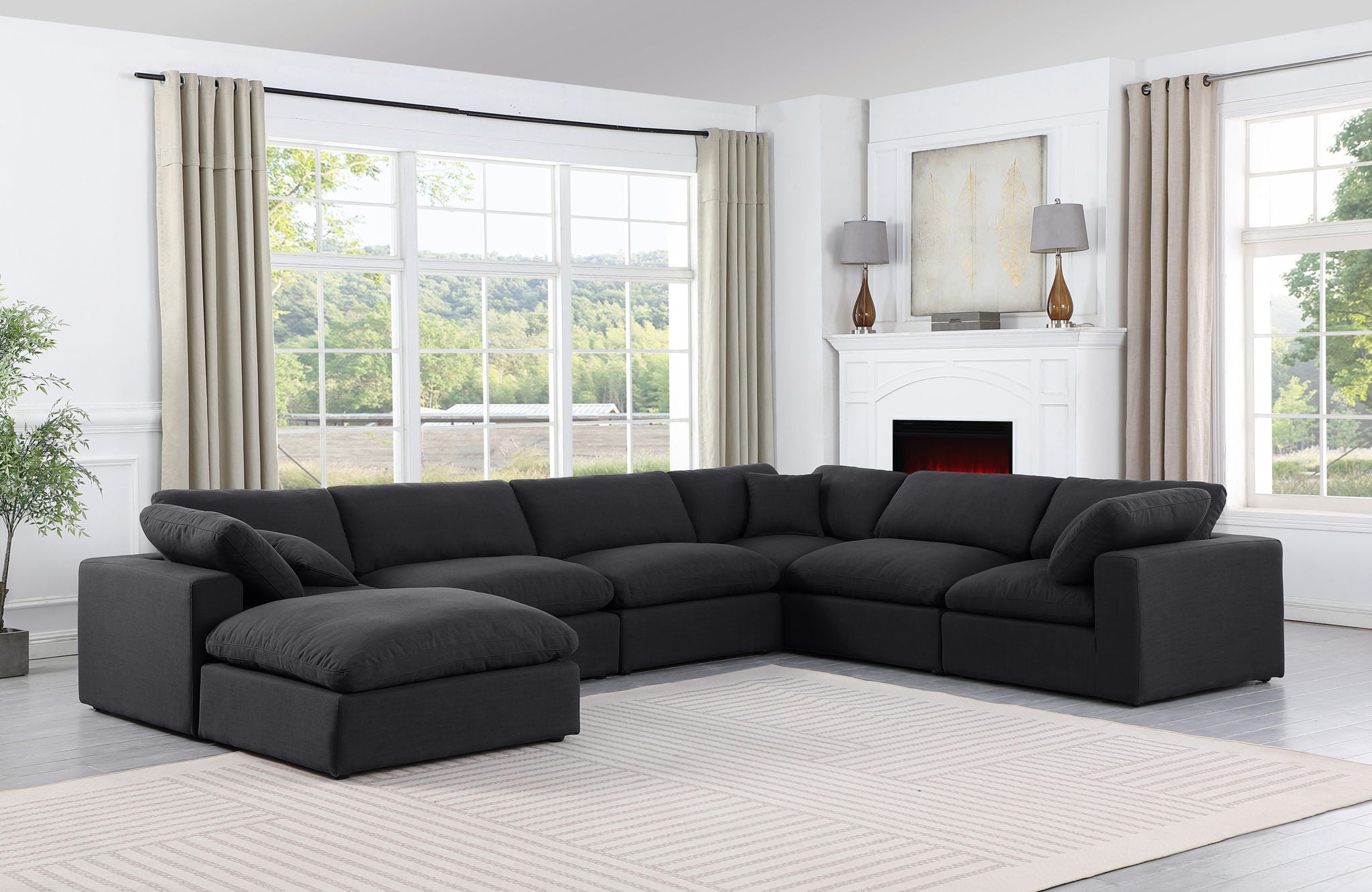 Comfy - 7 Piece Linen Modular Sectional With Chaise