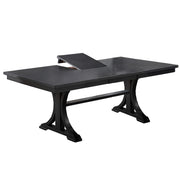 Rectangle Dining Table With Butterfly Leaf, Trestle Base - Charcoal