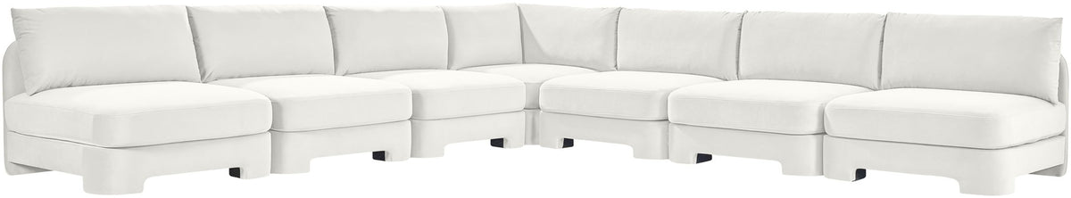Hammond - Velvet Performance Fabric Upholstered 7 Piece Armless Sectional