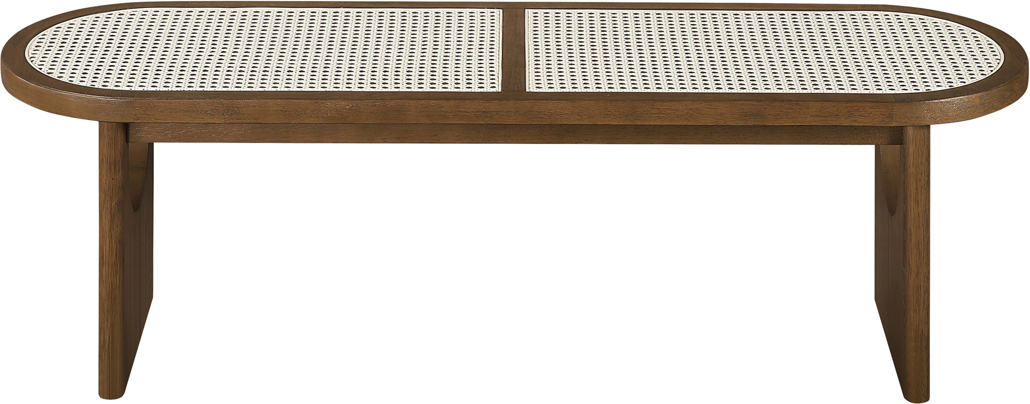 Canovia - Solid Wood And Faux Cane Bench