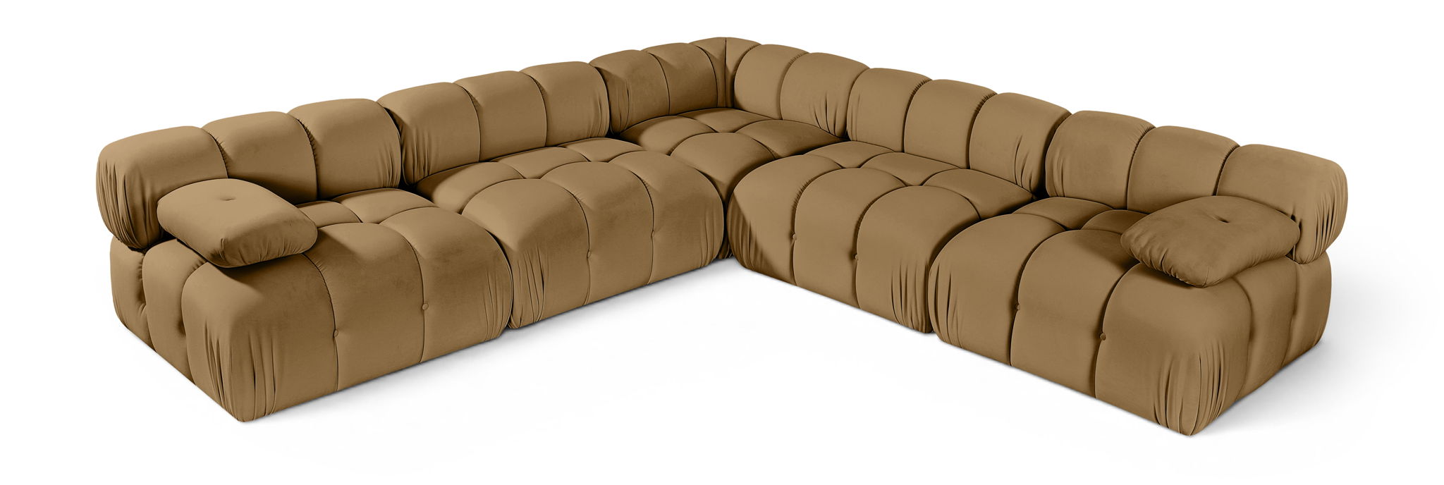 Orin - Velvet Fabric 5 Piece Modular Sectional