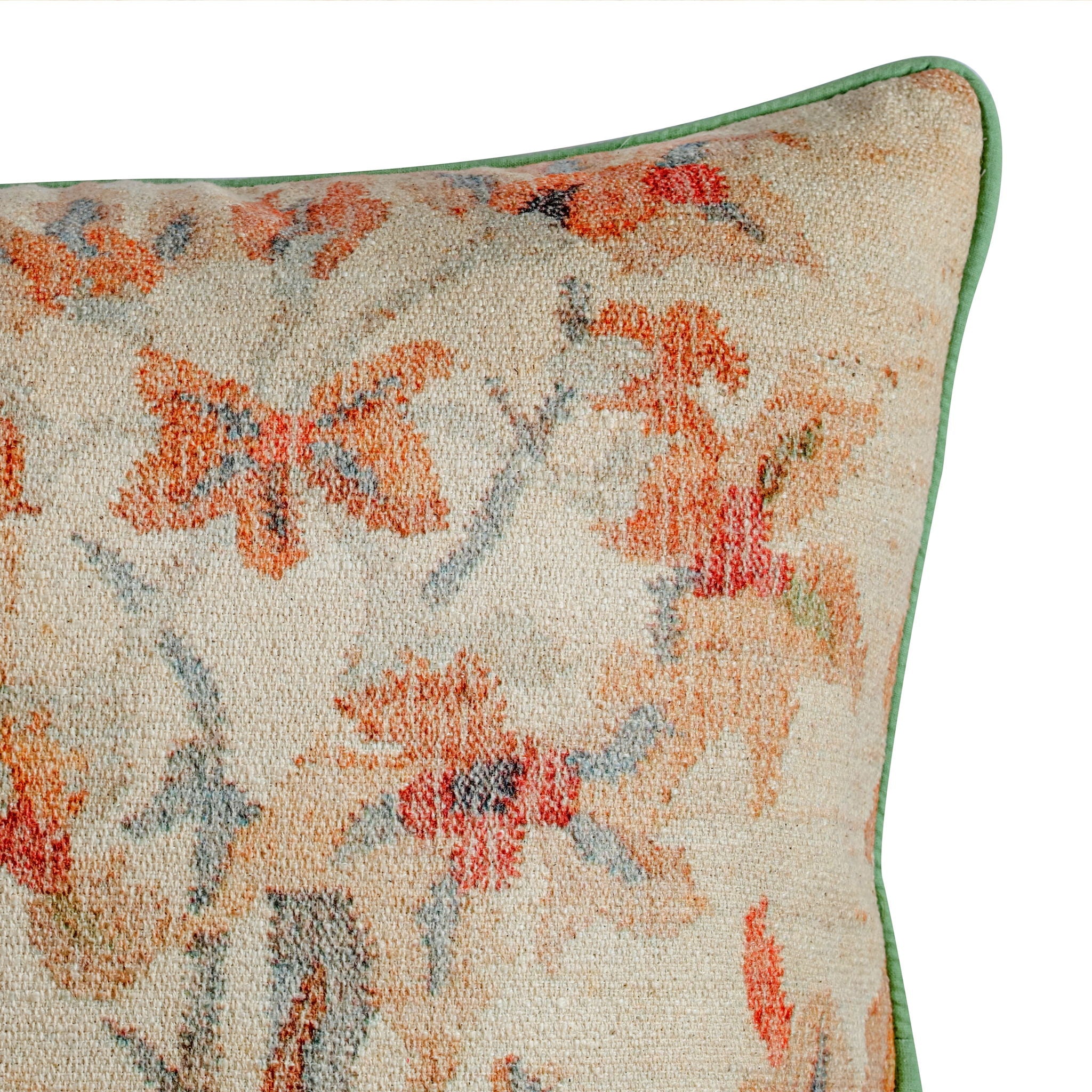 Taman - 20" Natural Cotton Accent Pillow - Summer Florals