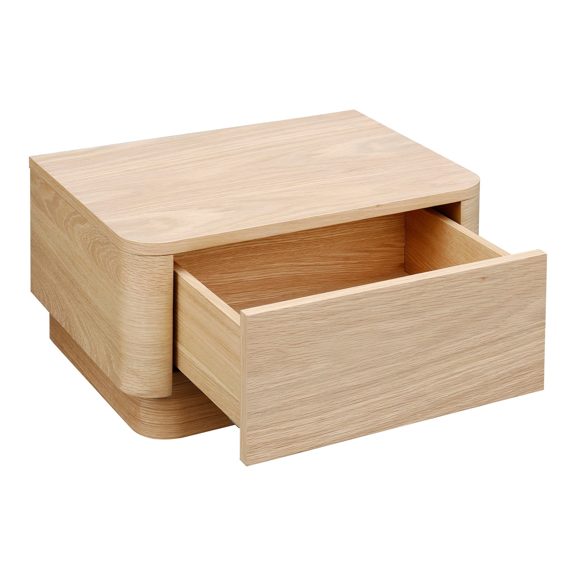 Round Off - Nightstand - Beige / Oak