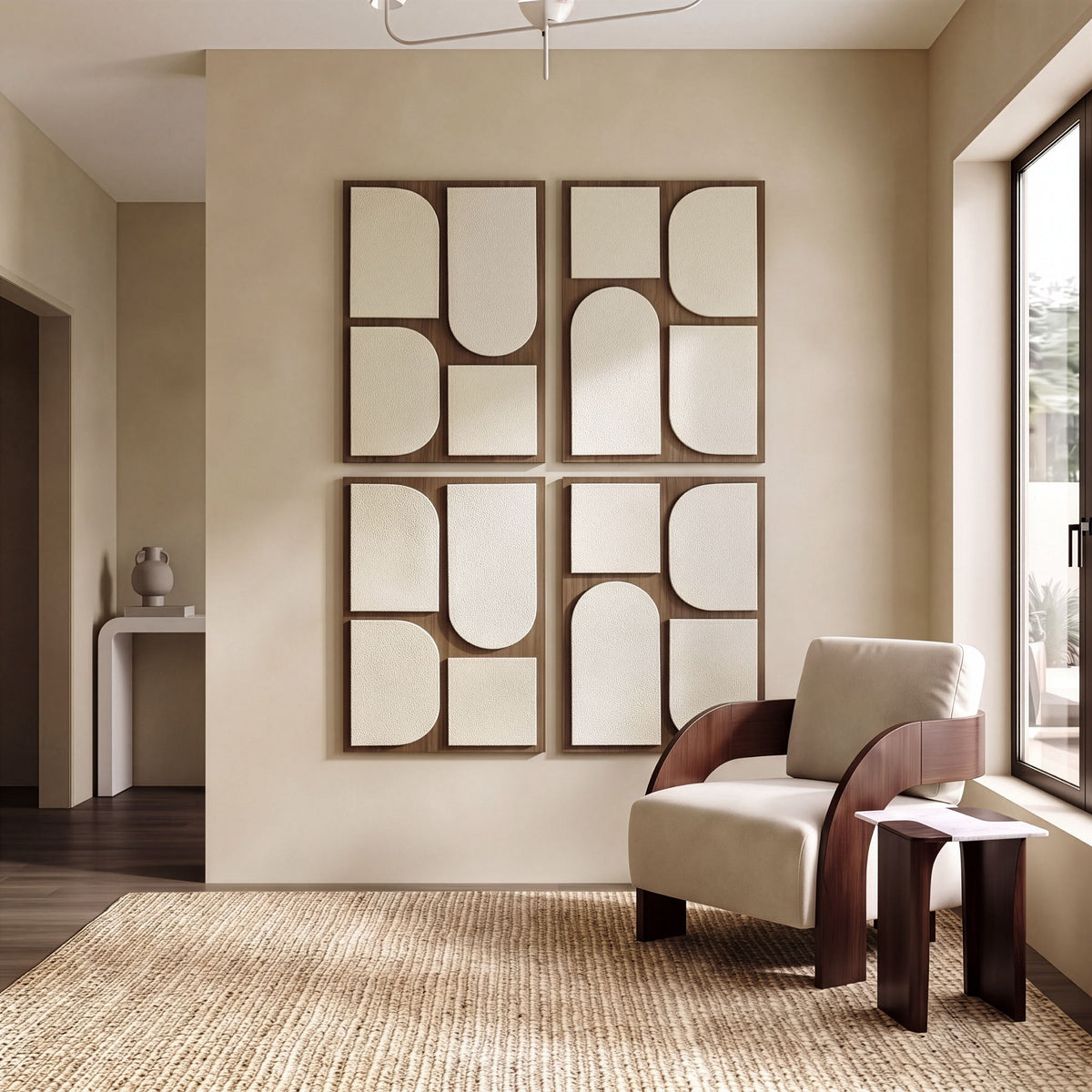 Icon - Mango Wood 4 Piece Wall Art