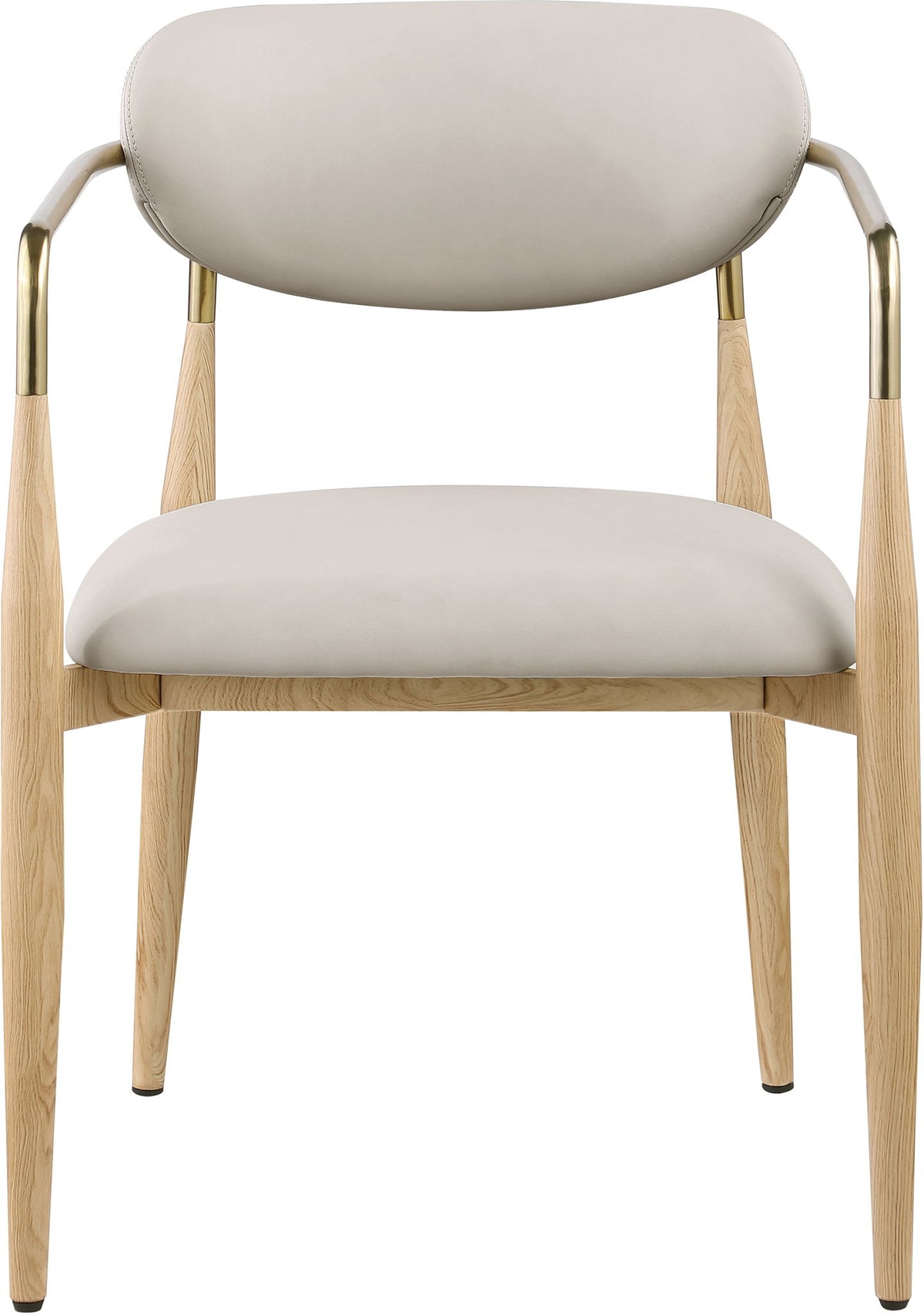 Ronda - Vegan Leather Upholstered Dining Arm Chair - Natural Legs