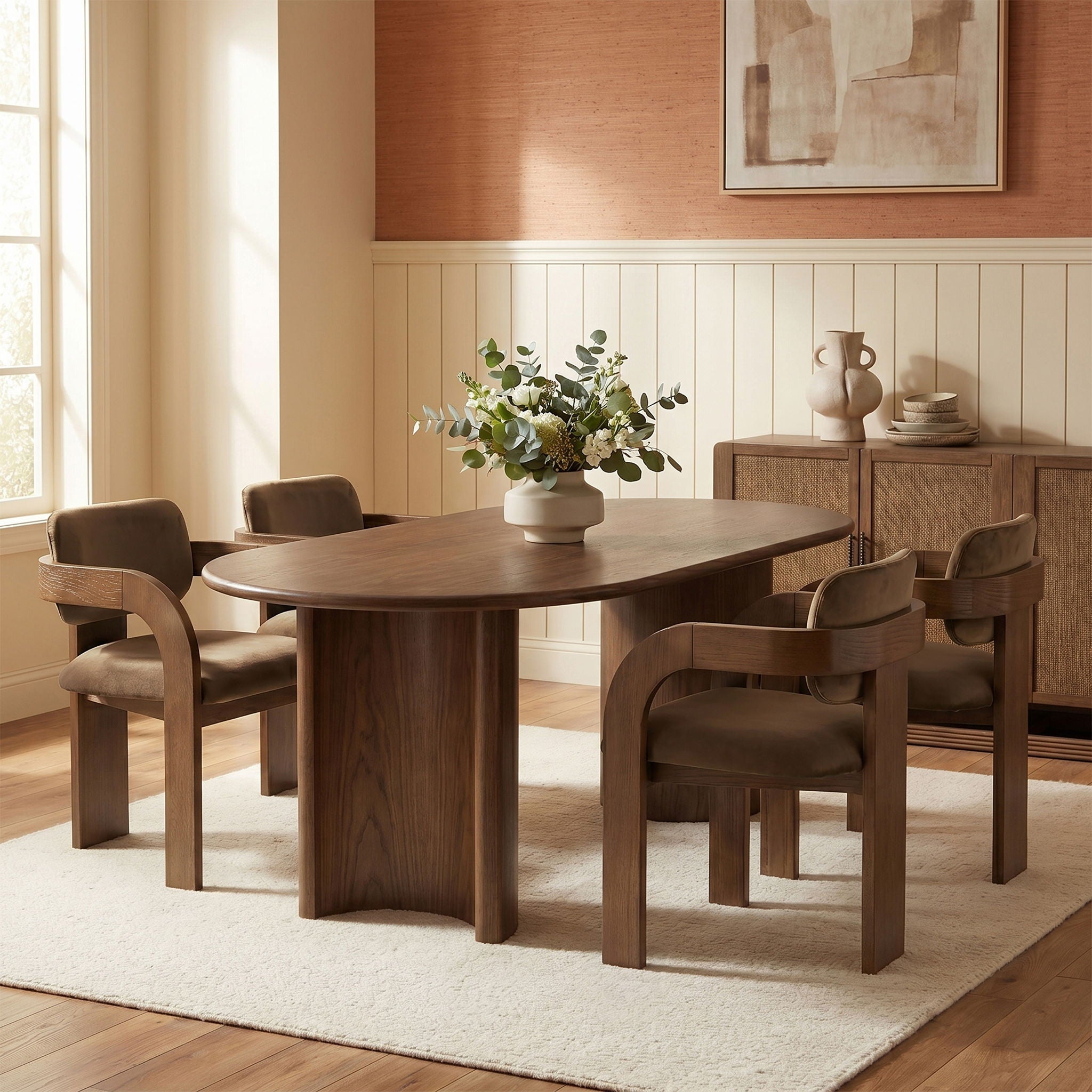 Cedra - Velvet Performance Fabric Upholstered Dining Chair (Set of 2) - Brown Frame