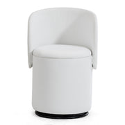 Barrel Chair With Built In Storage, 360° Swivel - Beige