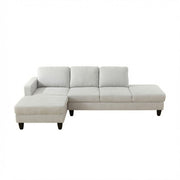 2 Piece L - Shaped Left Chaise Sectional Sofa With Ottoman, Living Room Furniture - White / Gray