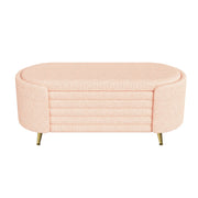 Modern Oval Storage Ottoman With Upholstery