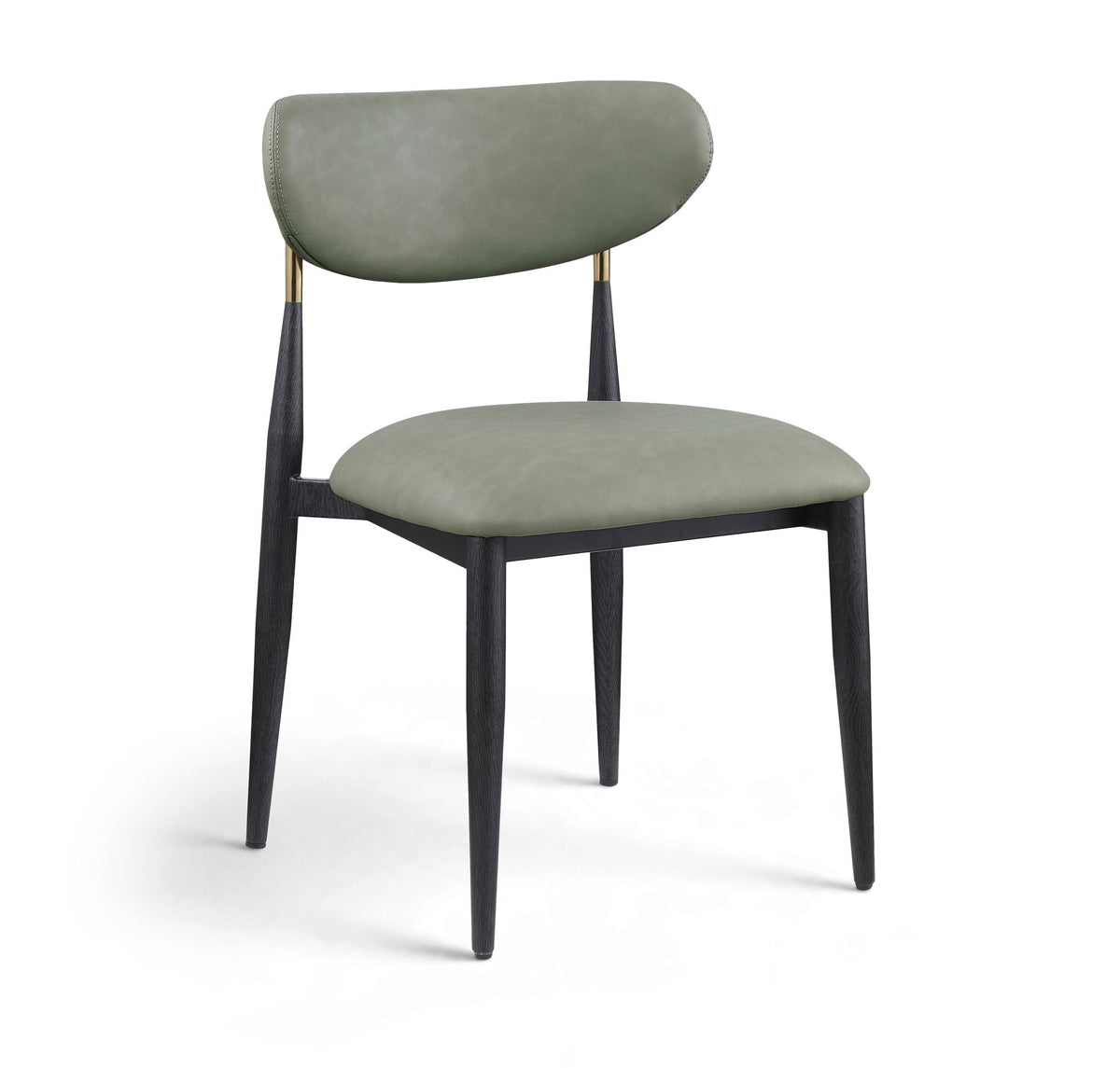 Ronda - Vegan Leather Upholstered Dining Side Chair - Black Legs