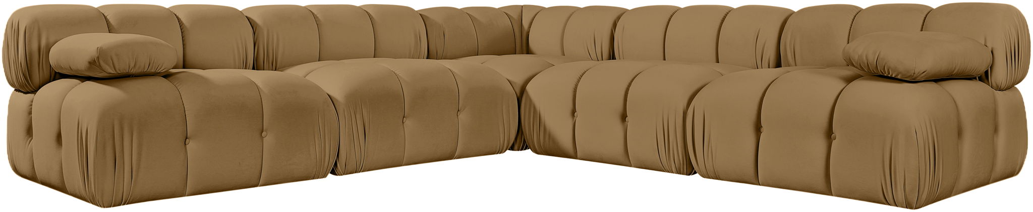 Orin - Velvet Fabric 5 Piece Modular Sectional