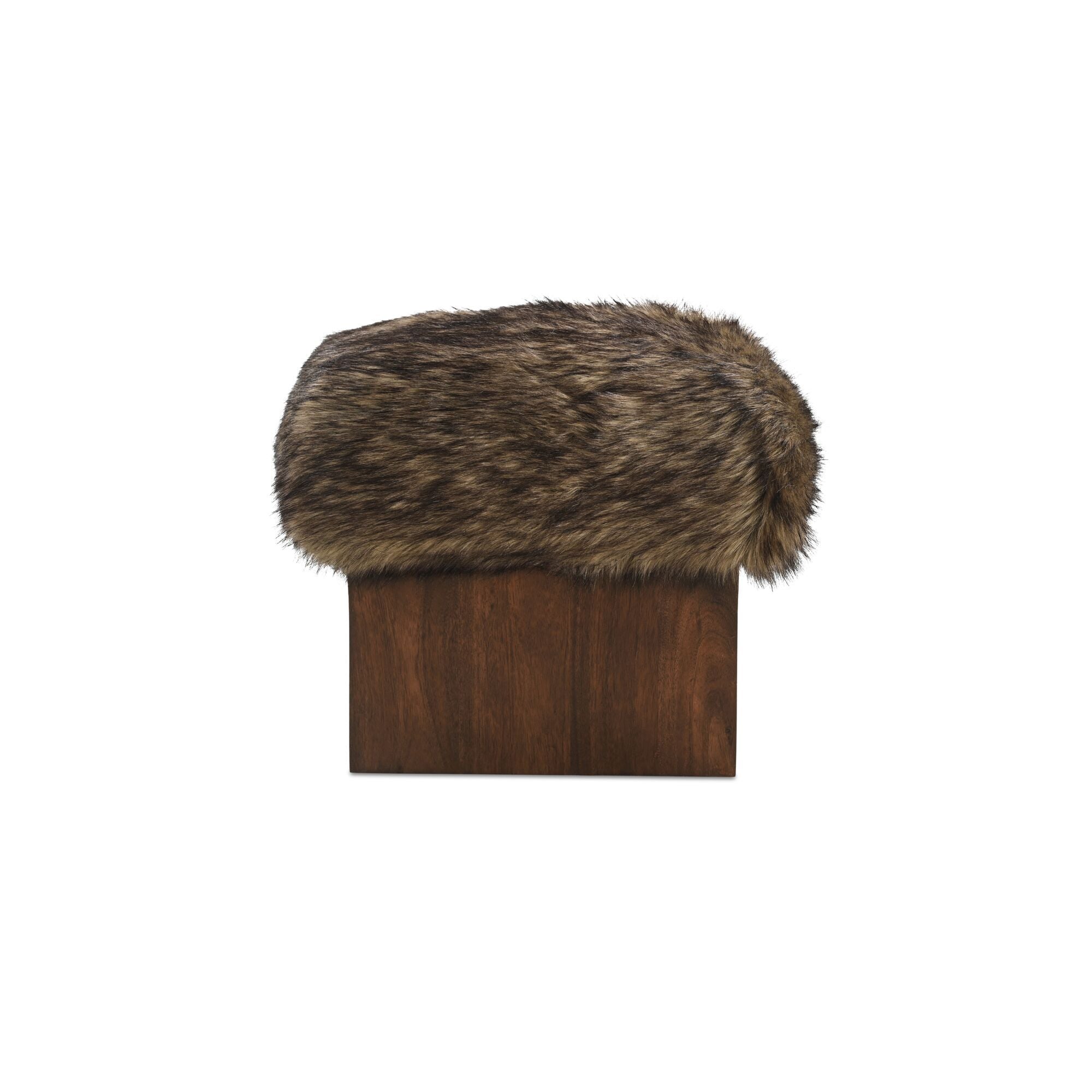 Serge - Ottoman Faux Fur - Brown