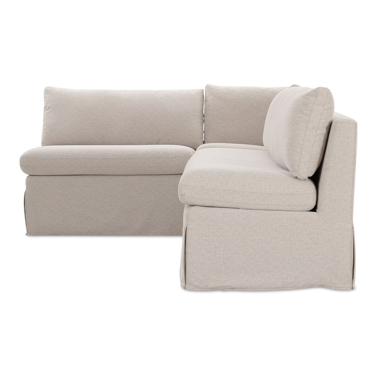 Fable - 3 Piece Slipcover Dining Banquette L-Shape - Beige