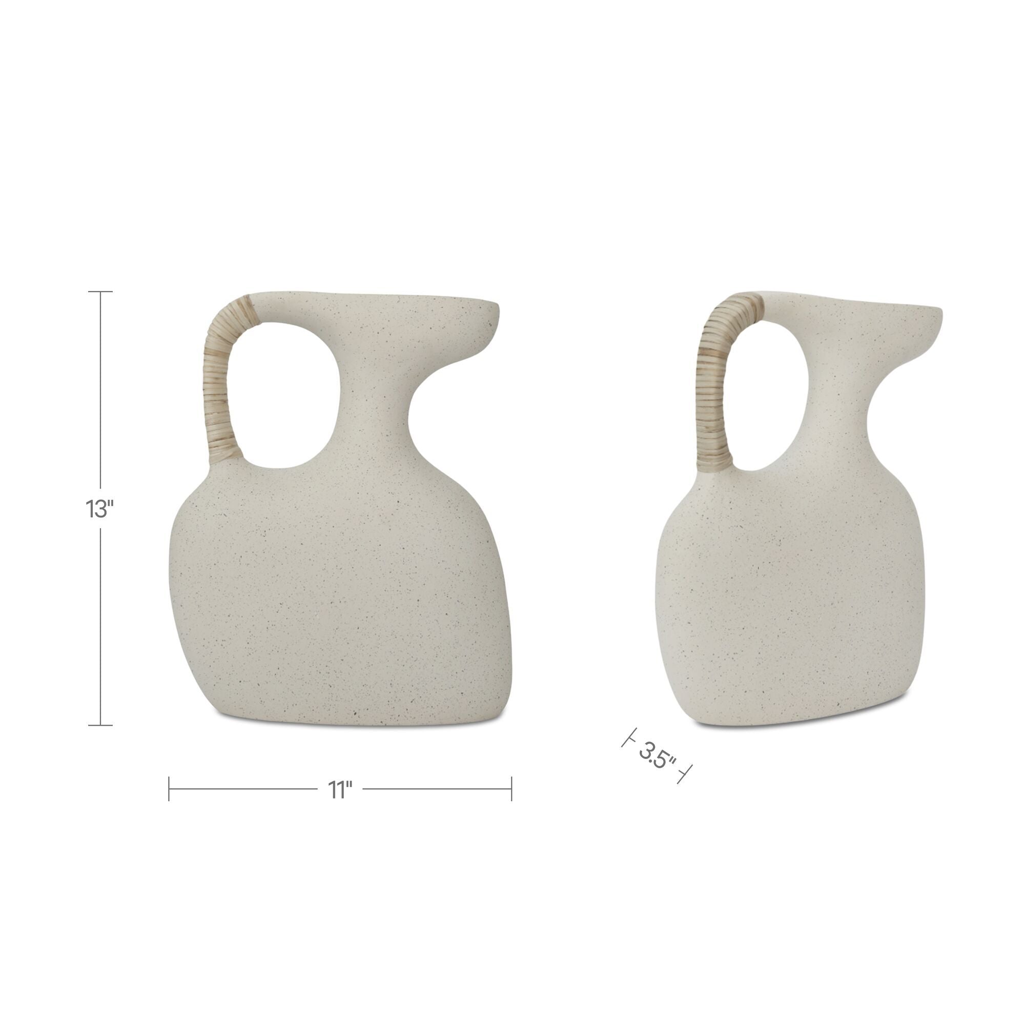 Vila - 13" Sculptural Vessel - Cream / White