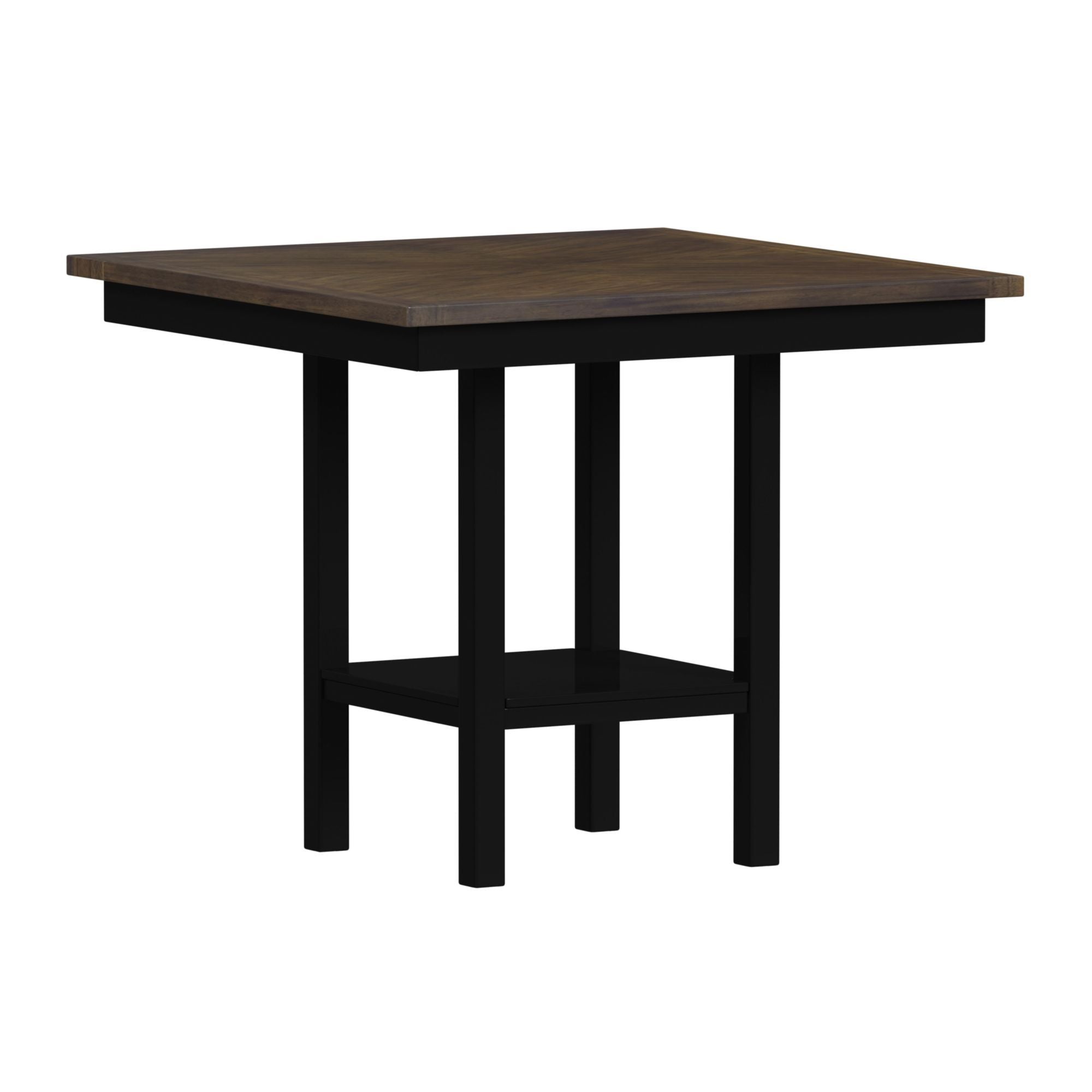 Brooks - 5 Piece Counter Set With Table And 4 Upholstered Seat & Wood Back Chairs - Medium Brown & Black