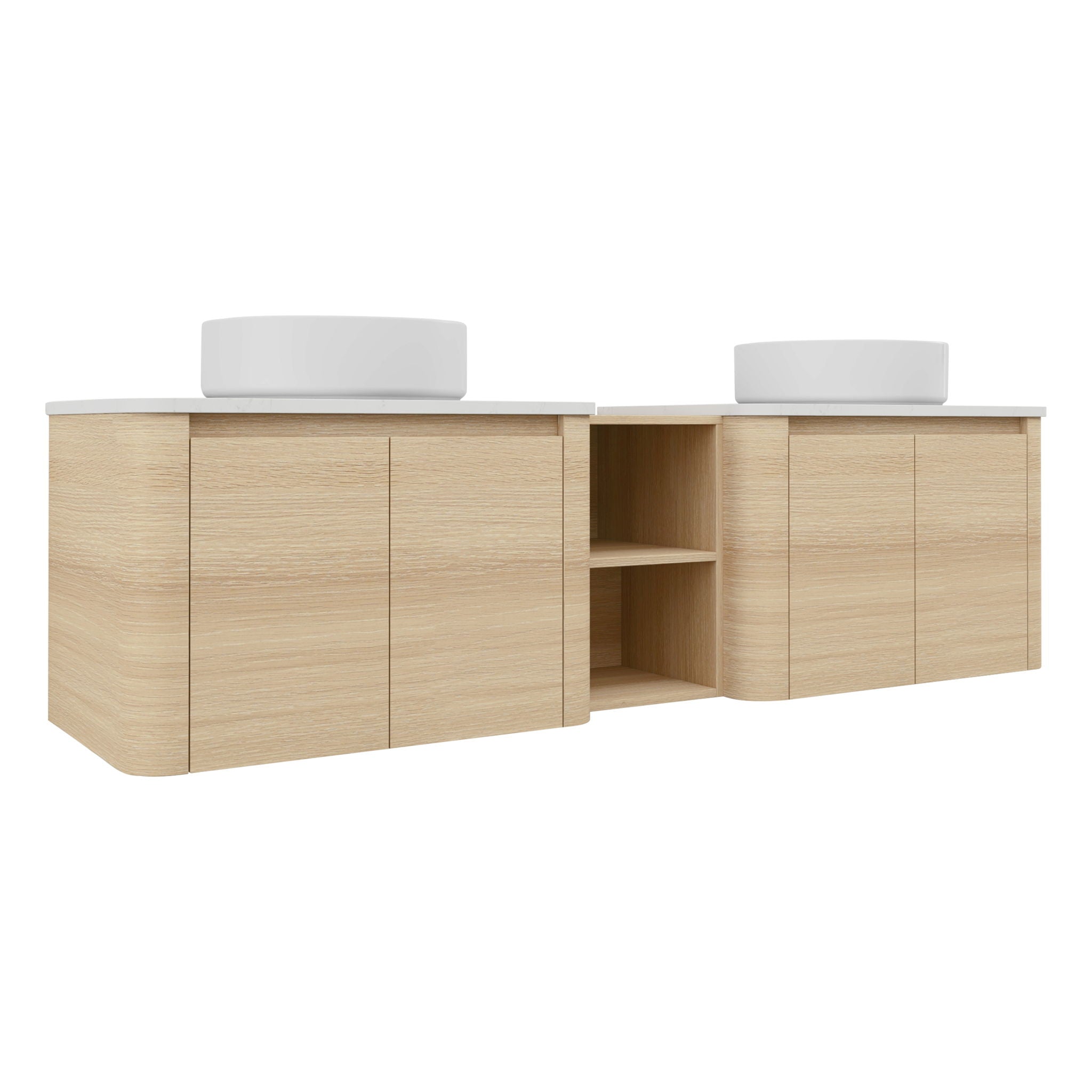 Mounted Bathroom Vanity With Art Sink, 1 Storage Shelf, Soft Close Door