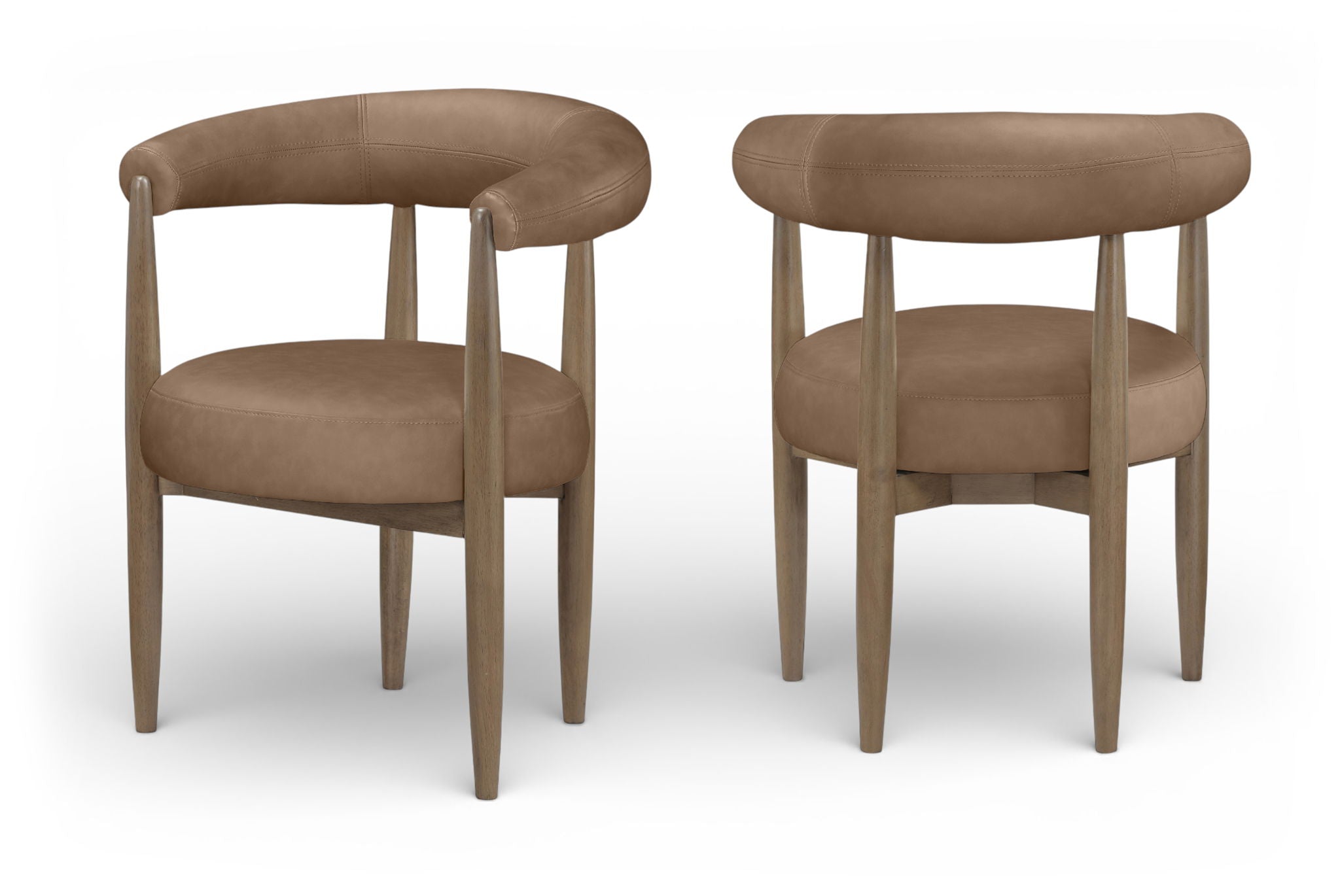 Sable - Vegan Leather Upholstered Dining Chair (Set of 2) - Brown Base