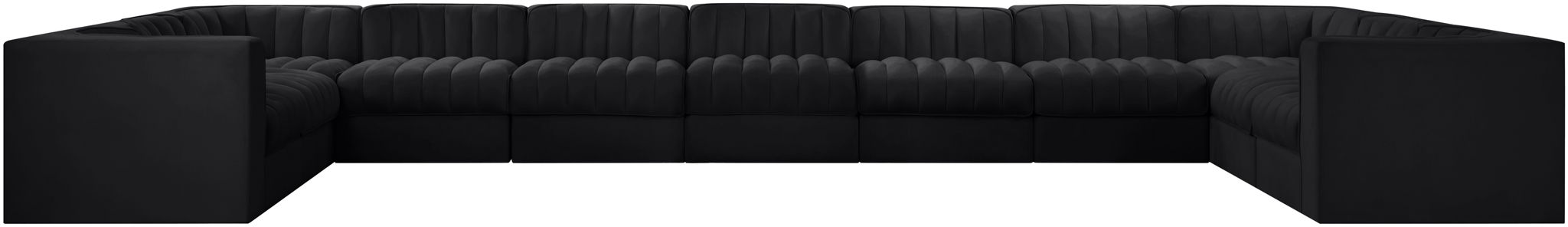 Rummi - Velvet Performance Fabric Upholstered 11 Piece Modular Sectional