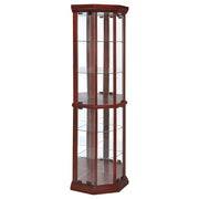 Jacob - 6 Shelf Curio Display Cabinet - Red / Brown