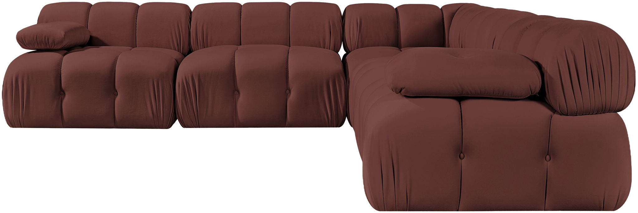 Orin - Velvet Fabric 5 Piece Modular Sectional