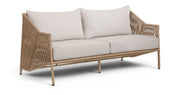 Coastline - Olefin Water Resistant Fabric And Wicker Outdoor Patio Loveseat - Beige