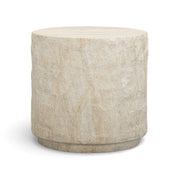 Roxanne - Faux Slab Indoor / Outdoor Side Table - Travertine