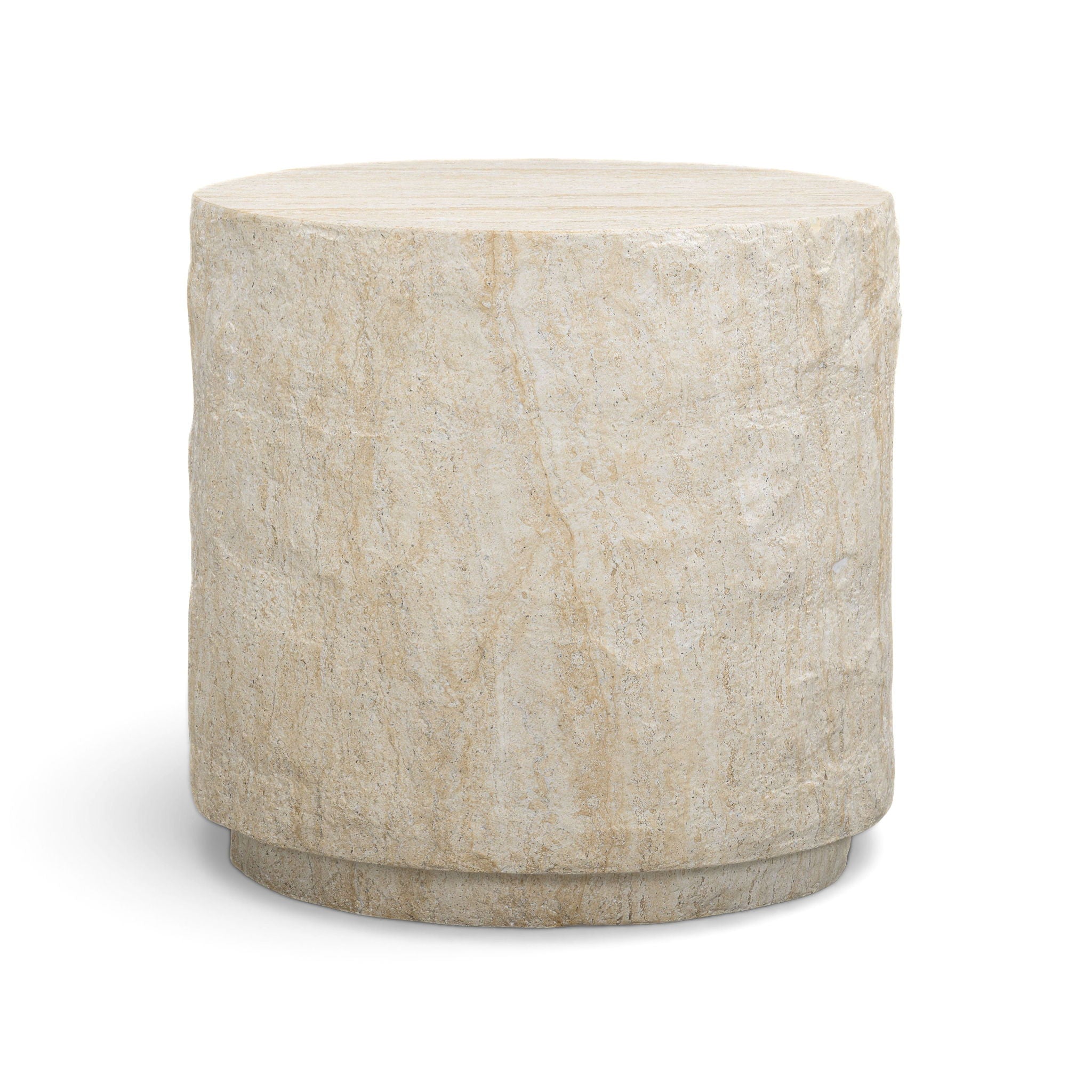 Roxanne - Faux Slab Indoor / Outdoor Side Table - Travertine