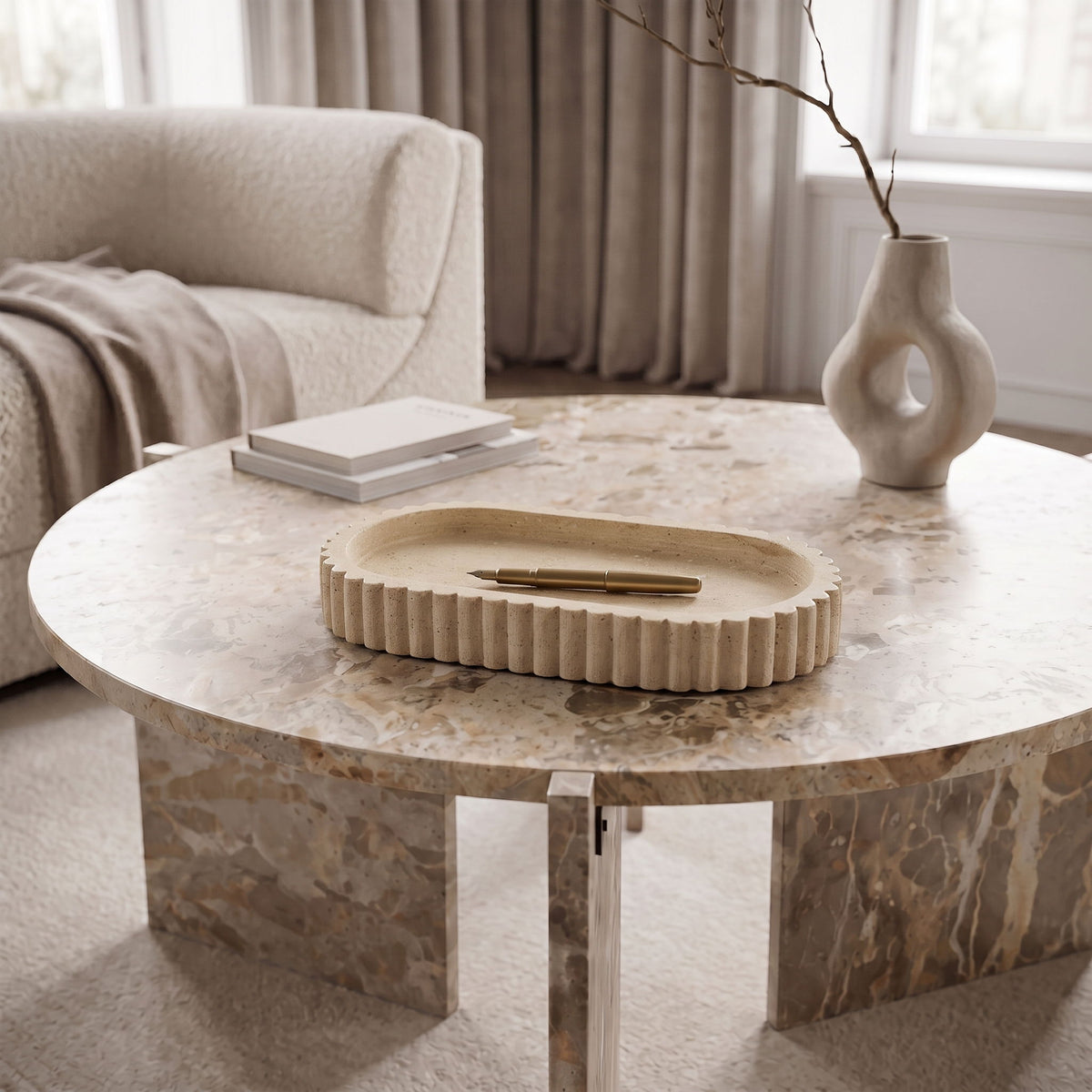 Khloe - Travertine Tray