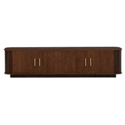 70" TV Stand With Ample Storage, Refined Curved Corners - Dark Brown