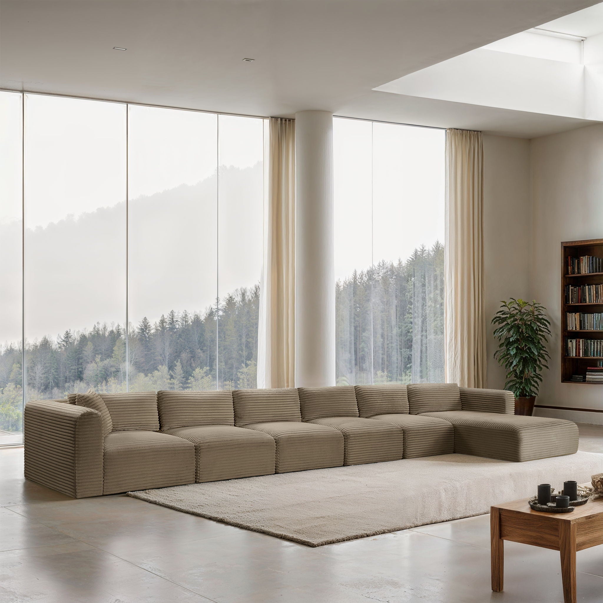 Shaggy - Fabric 6 Piece Modular Sectional With Chaise