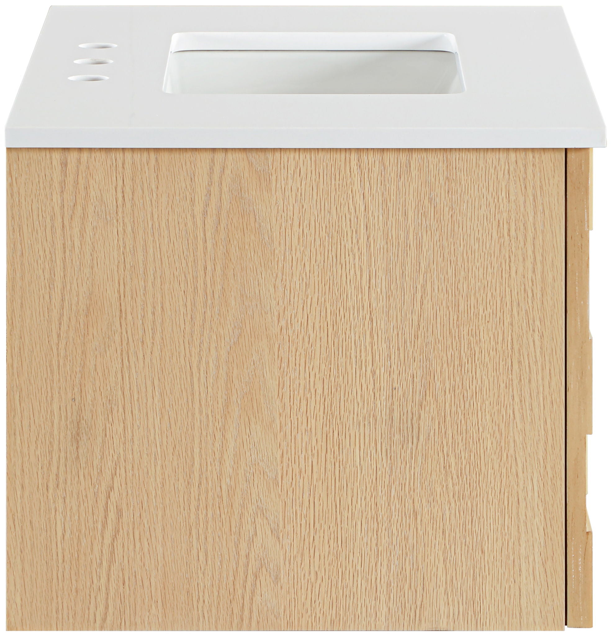 Leonardo - Engineered Stone And Solid Wood 24" Wall Mounted Bathroom Vanity