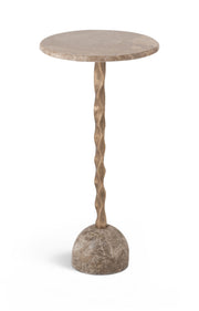 Helix - Genuine Marble Top And Aluminum Base End / Side Table