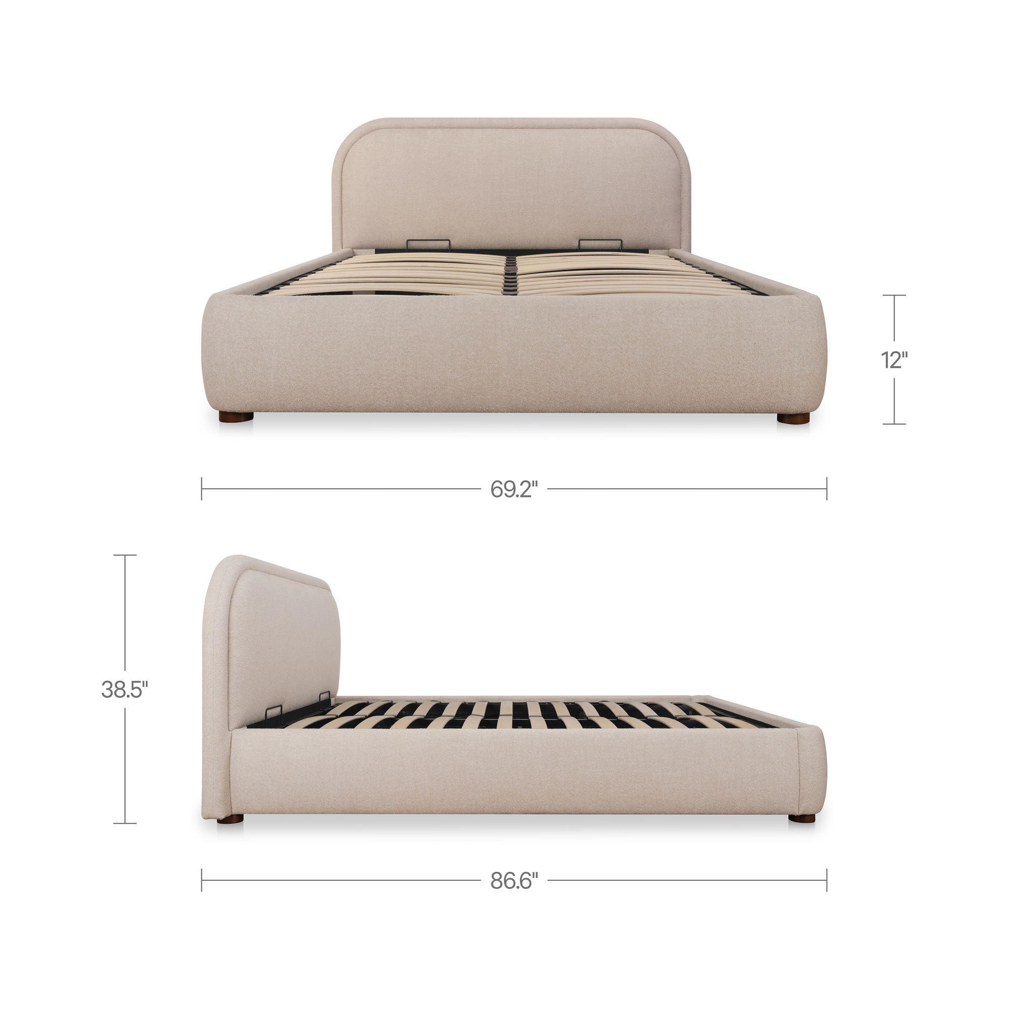 Colin - Queen Storage Bed - Light Brown