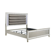 Modern Panel Bed Wit Tufted Design And Integrated LED Lighting