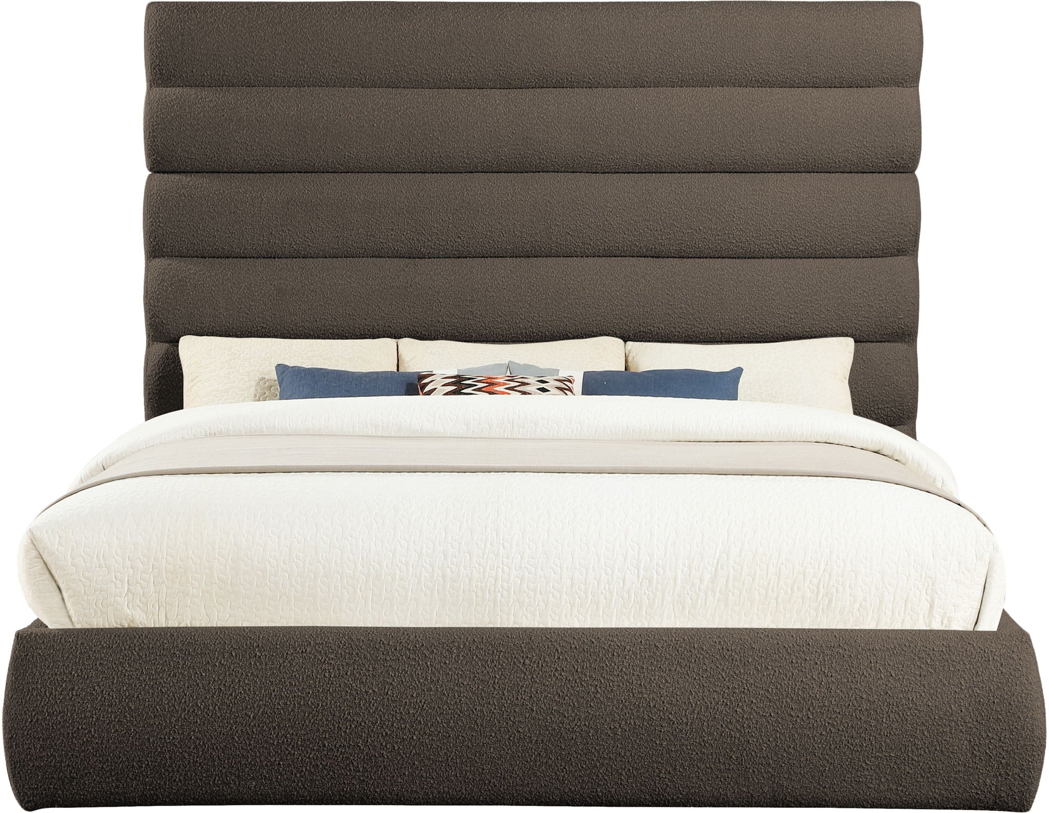 Adam - Boucle Fabric Bed With 70.5" Headboard